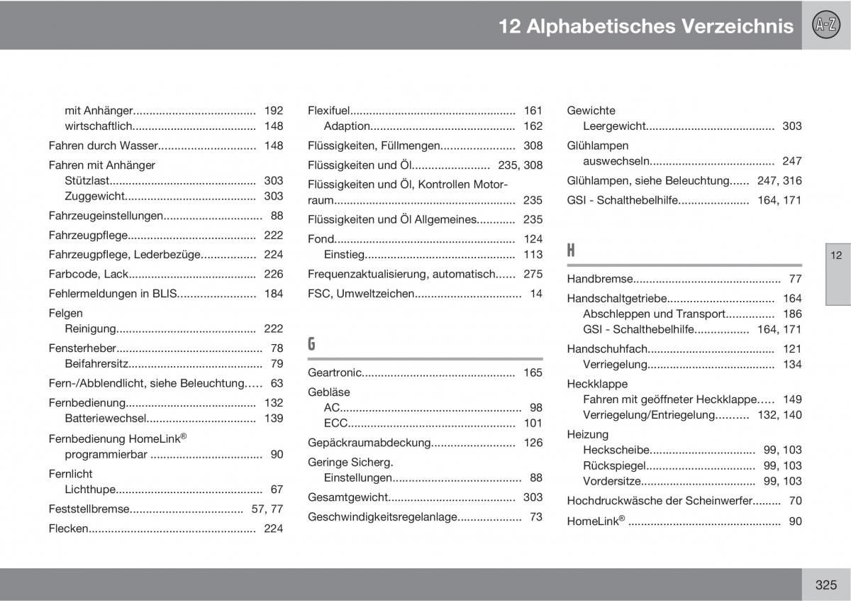 Volvo C30 Handbuch / page 327