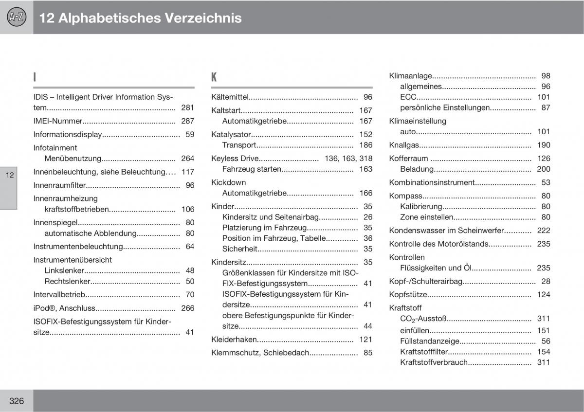 Volvo C30 Handbuch / page 328