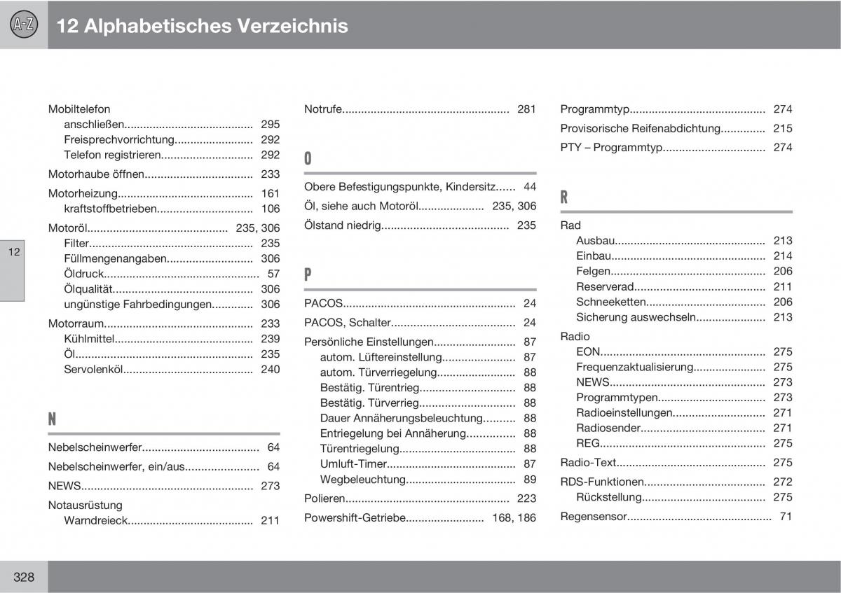 Volvo C30 Handbuch / page 330