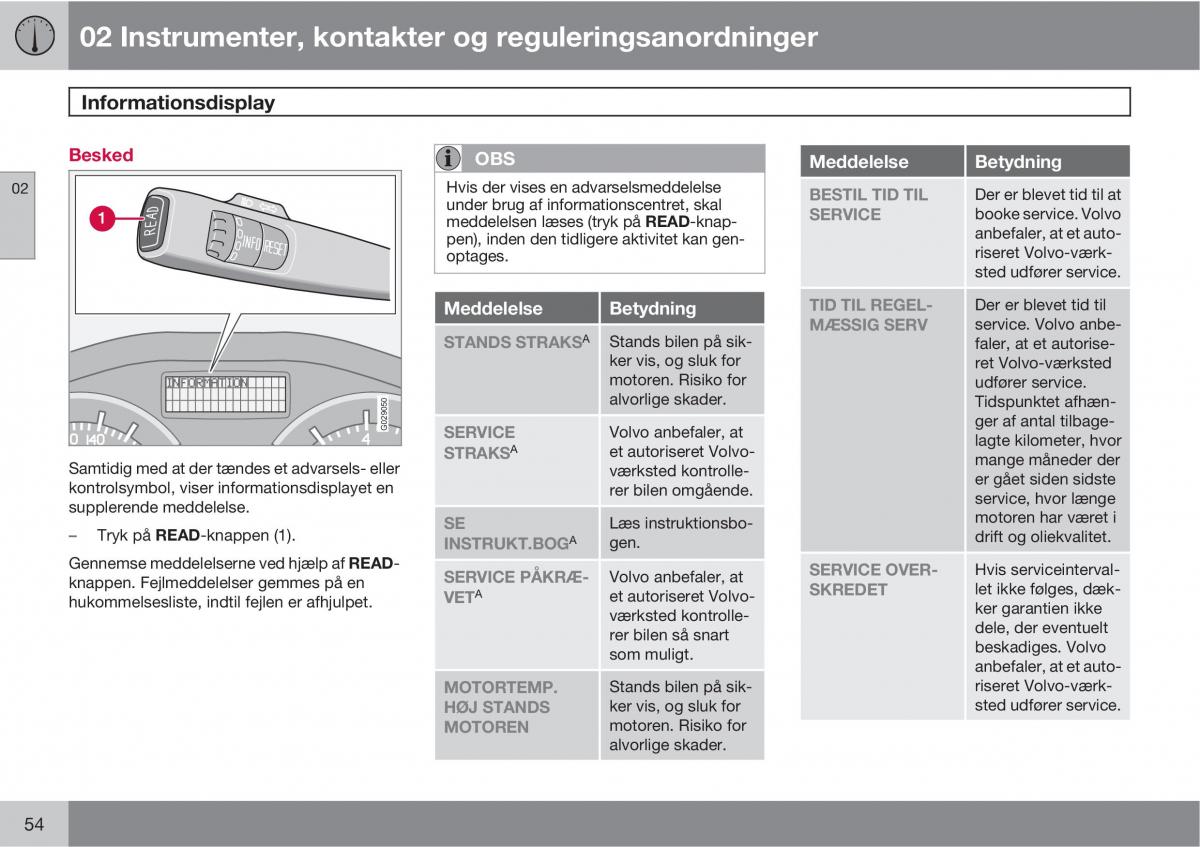 Volvo C30 Bilens instruktionsbog / page 56