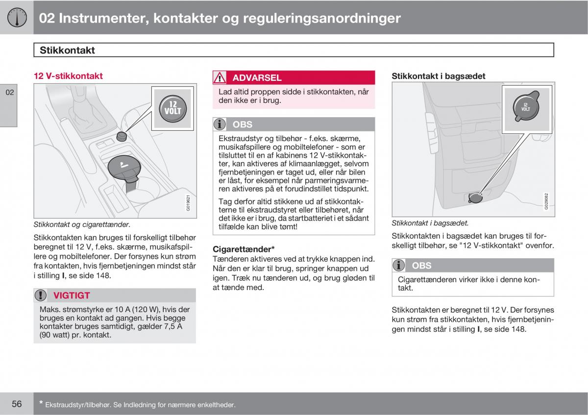 Volvo C30 Bilens instruktionsbog / page 58