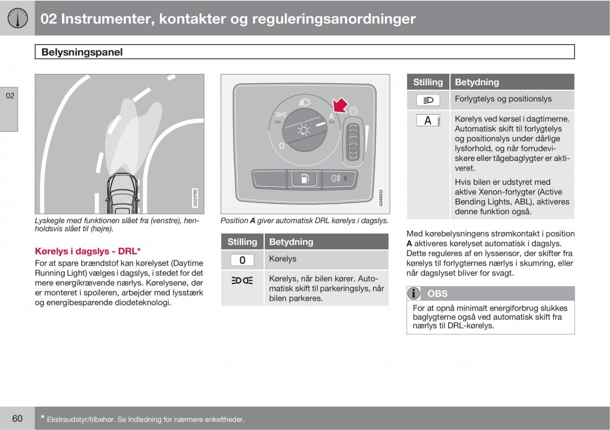 Volvo C30 Bilens instruktionsbog / page 62