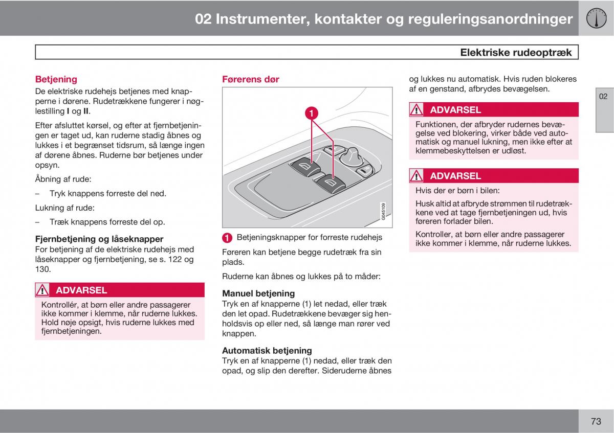 Volvo C30 Bilens instruktionsbog / page 75