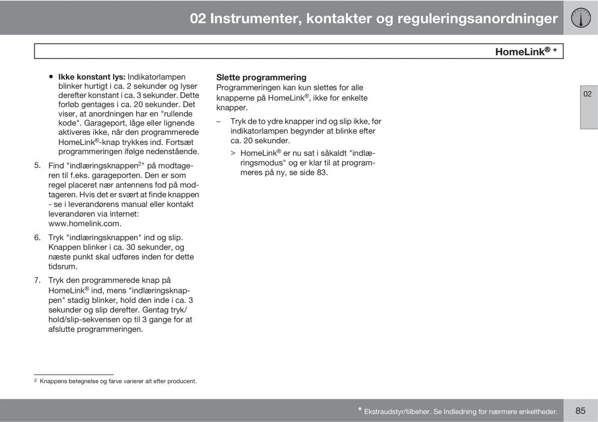 Volvo C30 Bilens instruktionsbog / page 87