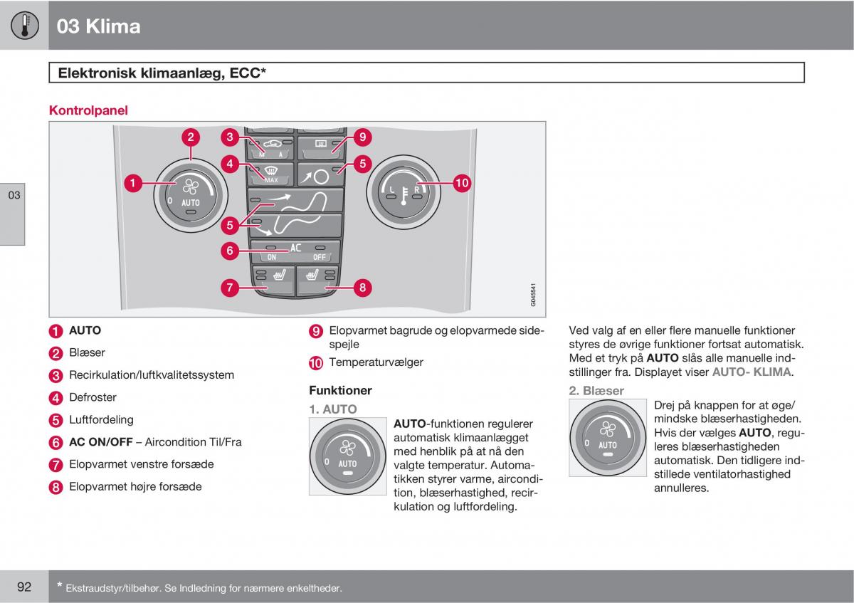 Volvo C30 Bilens instruktionsbog / page 94