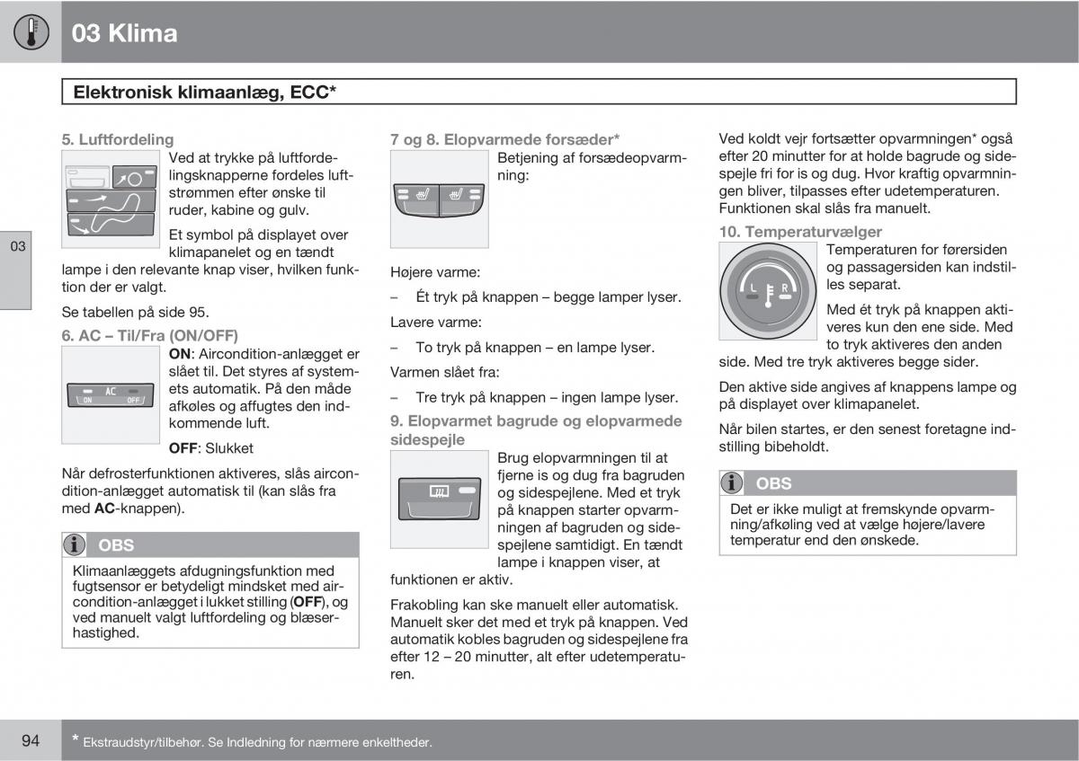 Volvo C30 Bilens instruktionsbog / page 96