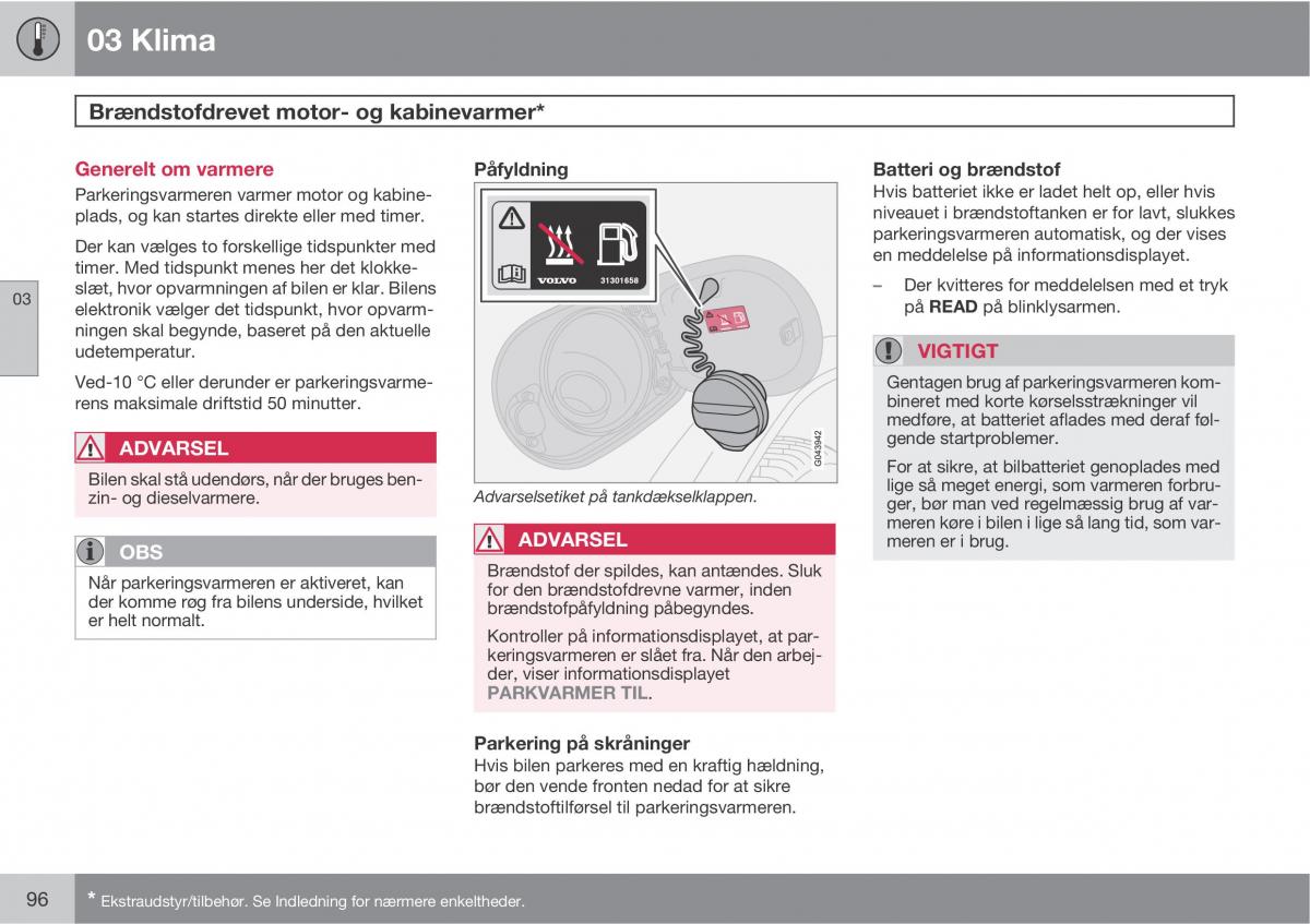 Volvo C30 Bilens instruktionsbog / page 98