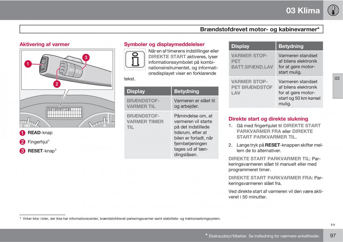 Volvo C30 Bilens instruktionsbog / page 99