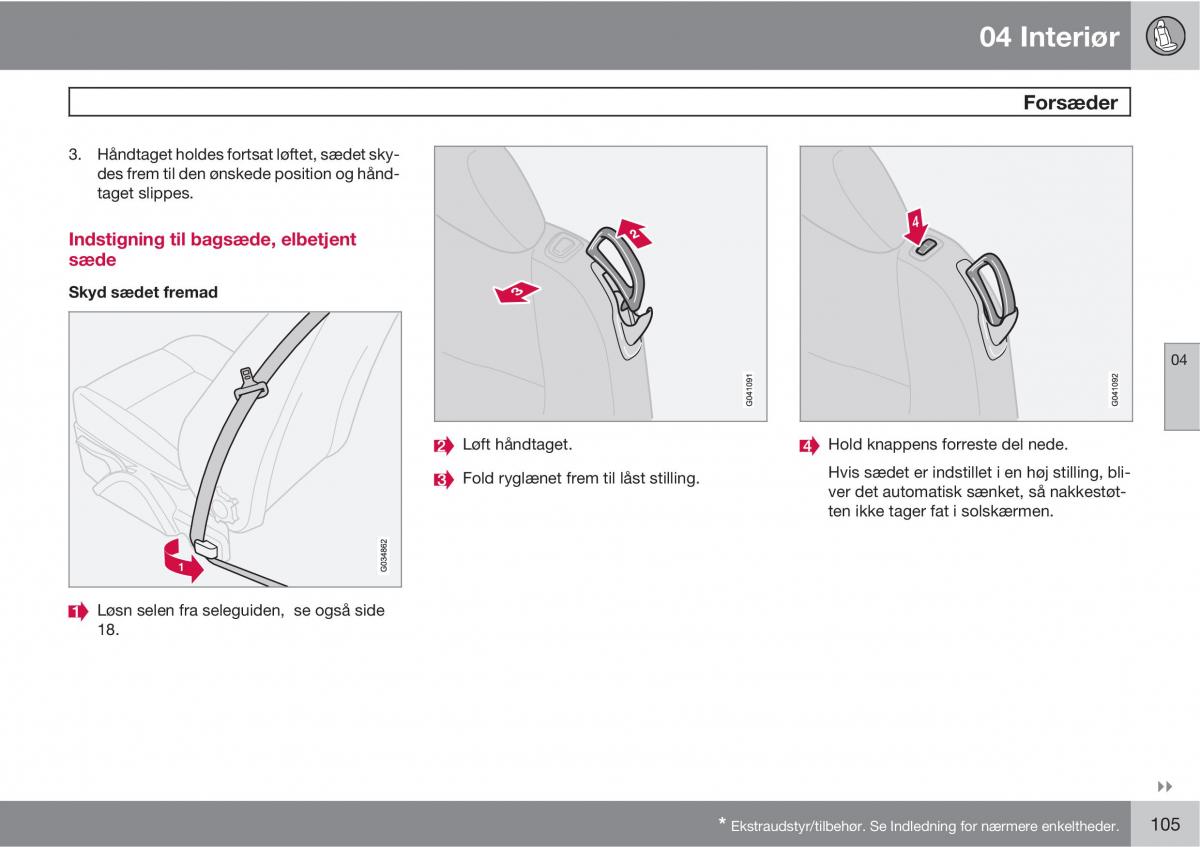 Volvo C30 Bilens instruktionsbog / page 107