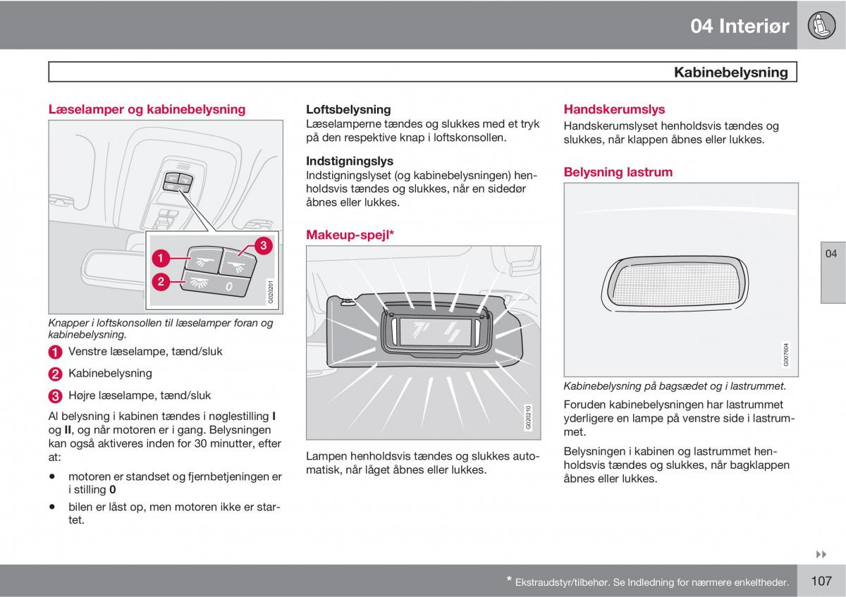 Volvo C30 Bilens instruktionsbog / page 109