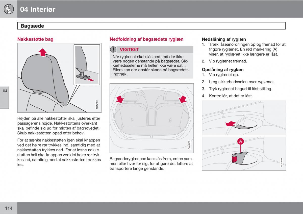 Volvo C30 Bilens instruktionsbog / page 116