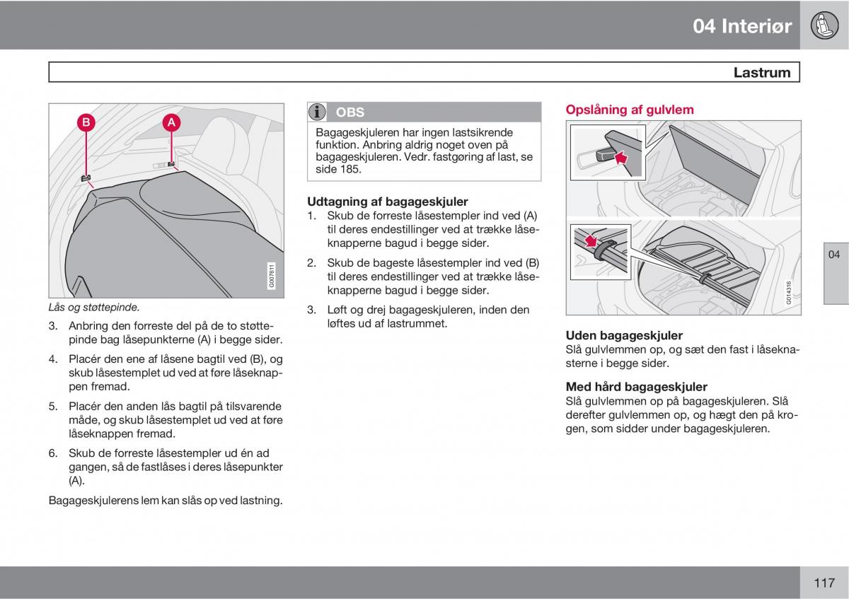 Volvo C30 Bilens instruktionsbog / page 119