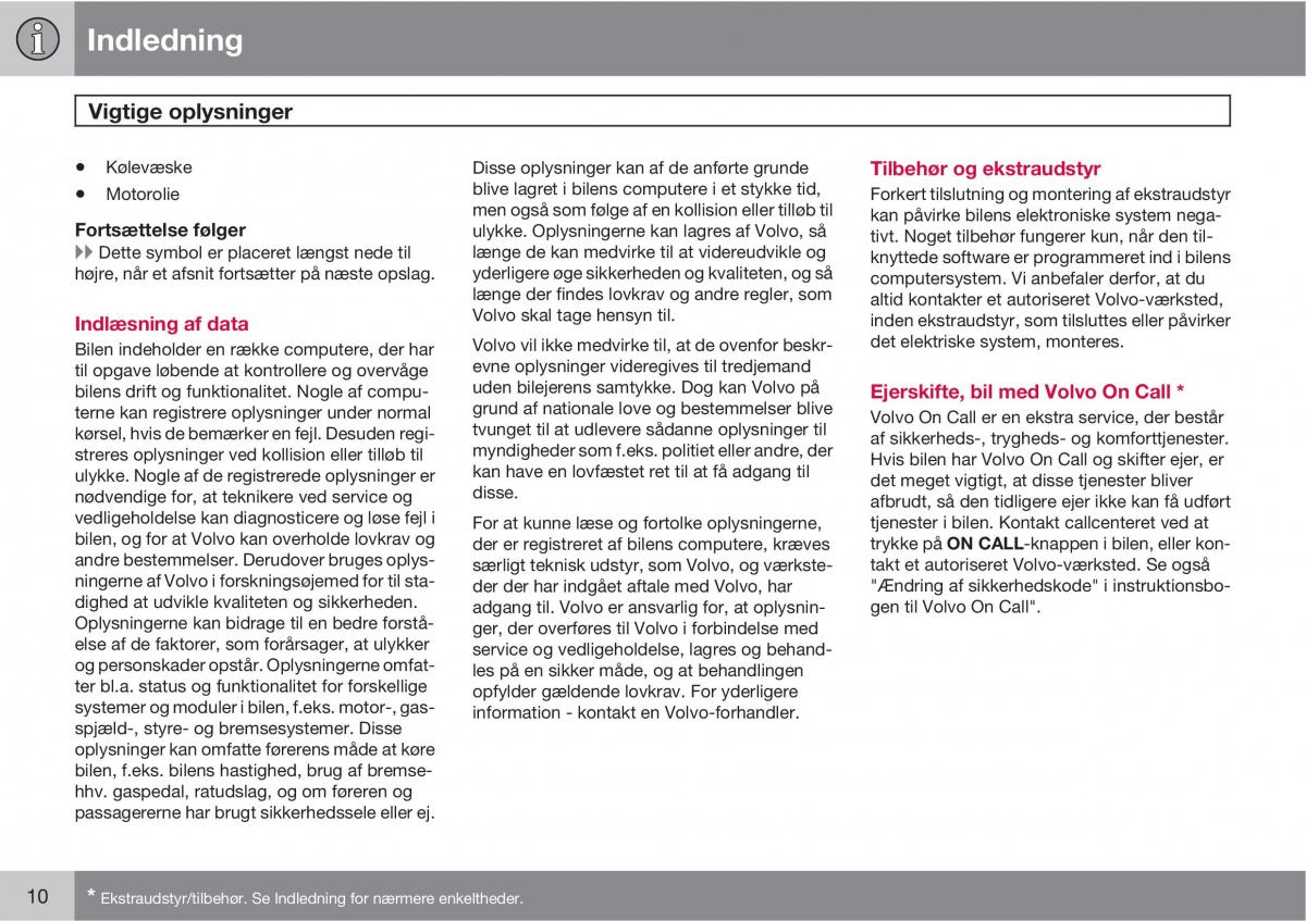 Volvo C30 Bilens instruktionsbog / page 12