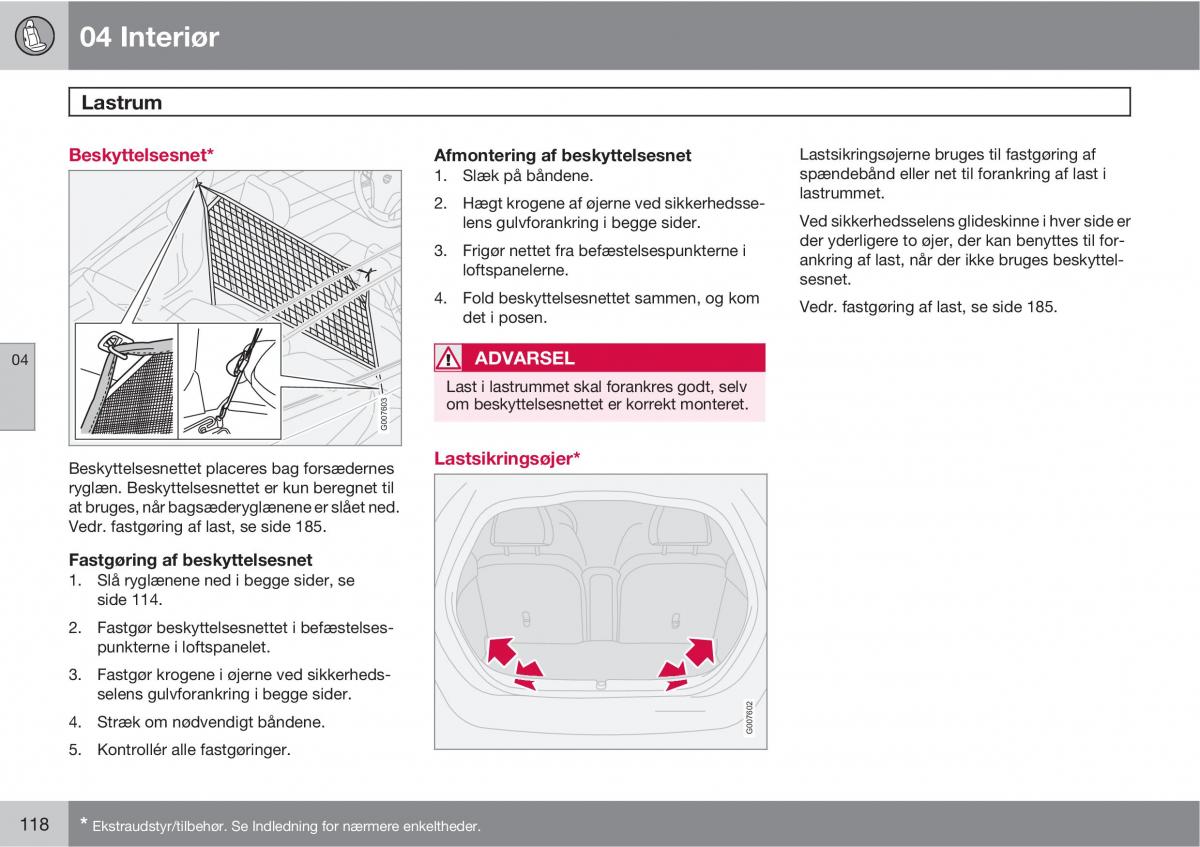 Volvo C30 Bilens instruktionsbog / page 120