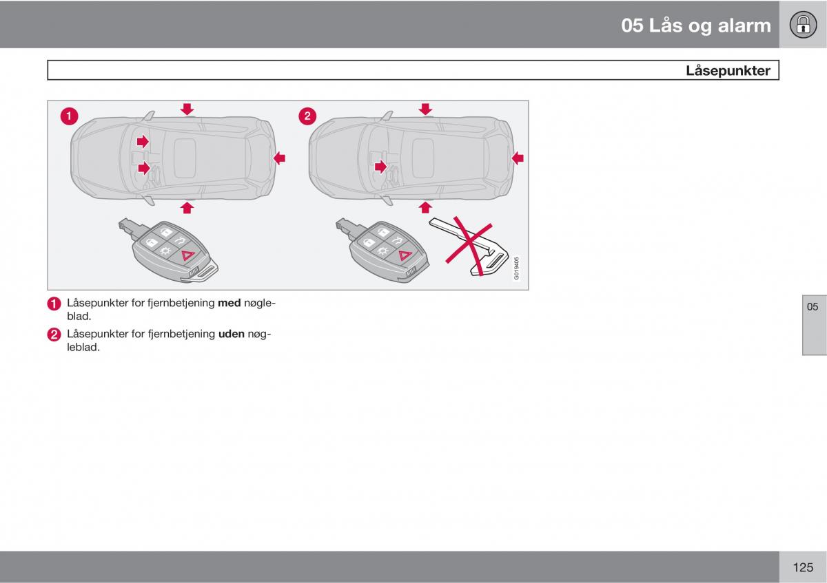 Volvo C30 Bilens instruktionsbog / page 127