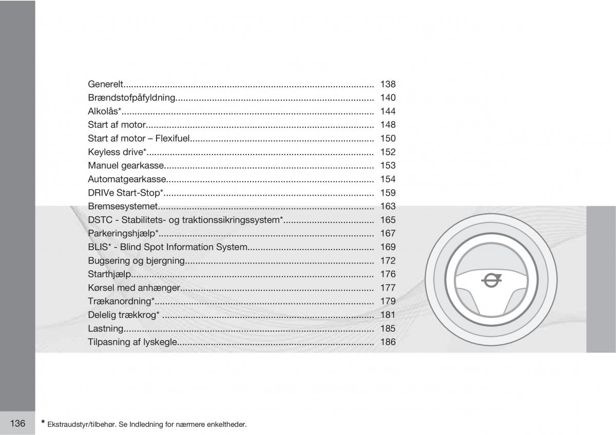 Volvo C30 Bilens instruktionsbog / page 138