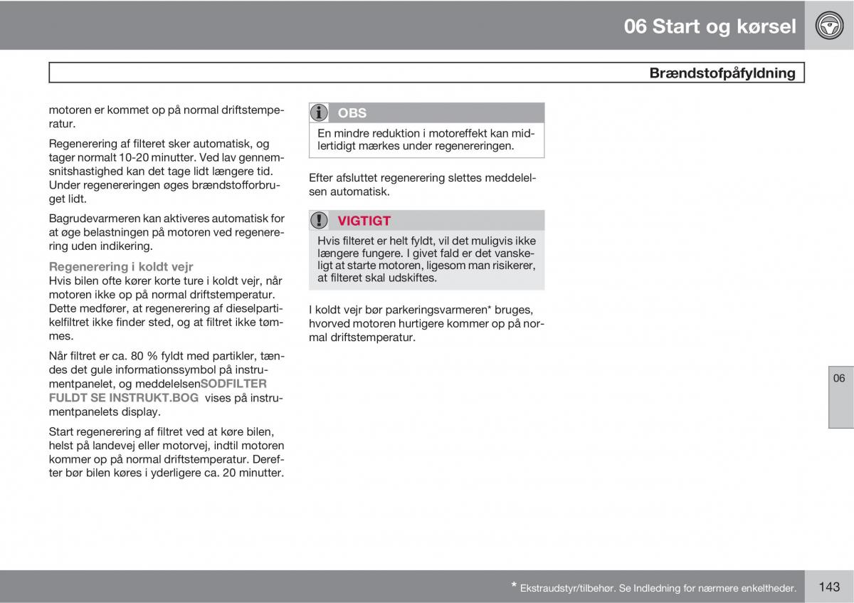 Volvo C30 Bilens instruktionsbog / page 145