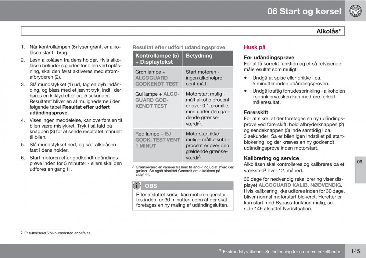 Volvo C30 Bilens instruktionsbog / page 147