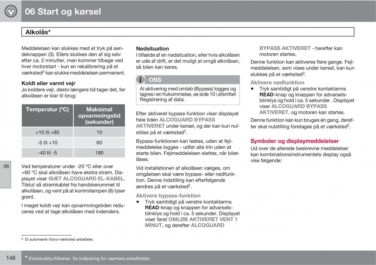 Volvo C30 Bilens instruktionsbog / page 148