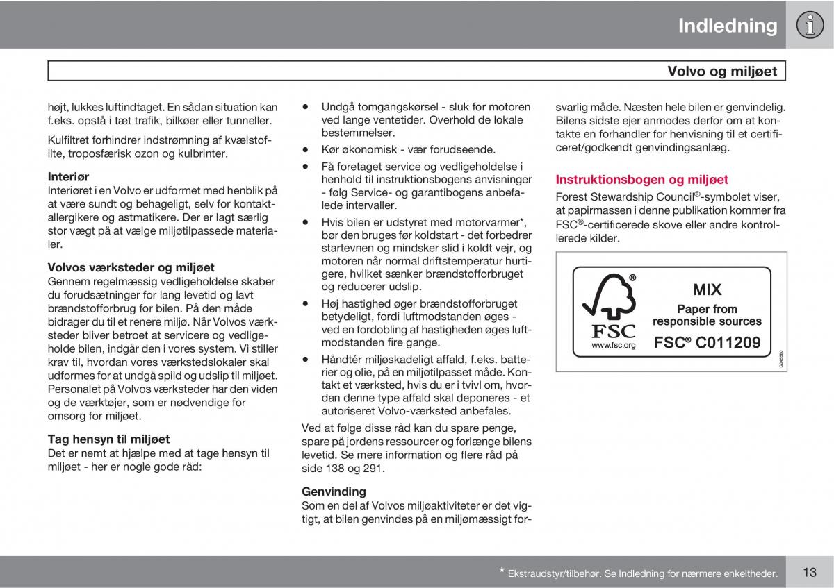 Volvo C30 Bilens instruktionsbog / page 15