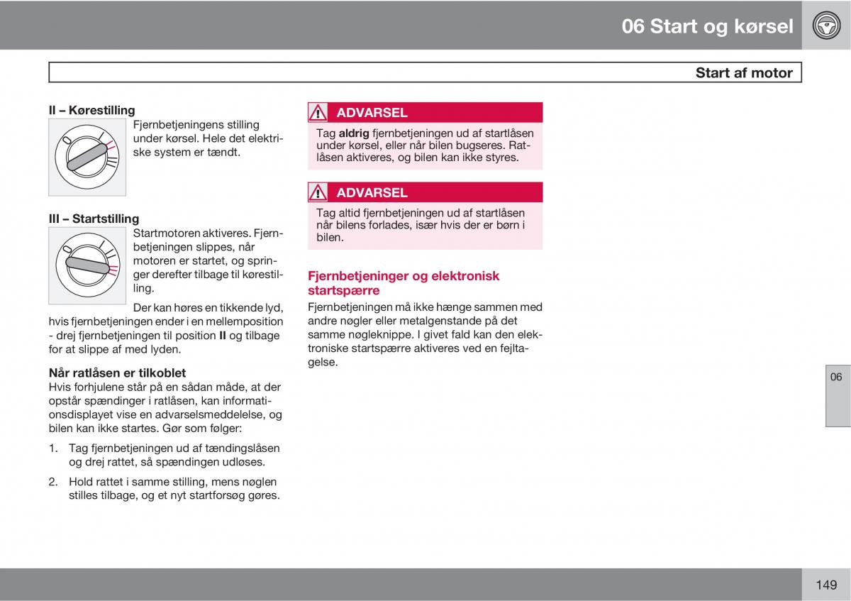 Volvo C30 Bilens instruktionsbog / page 151