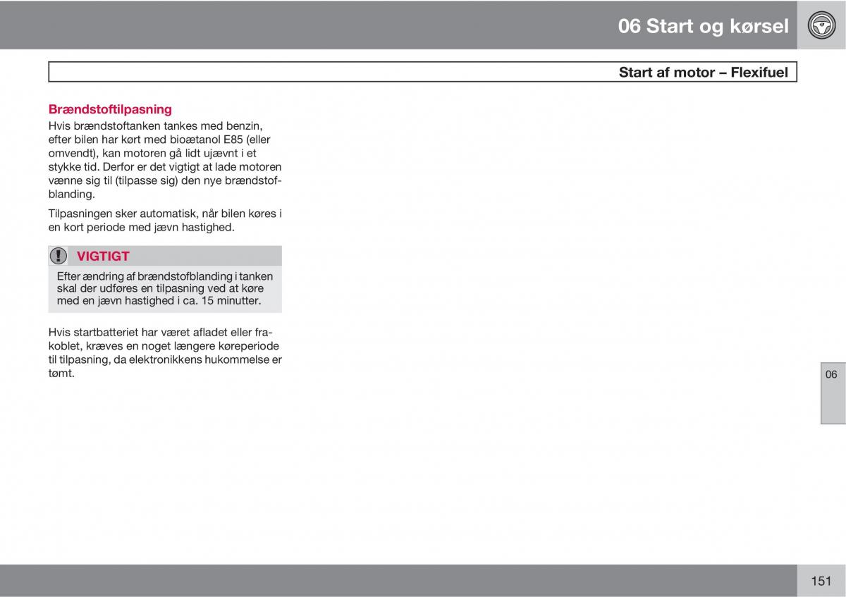 Volvo C30 Bilens instruktionsbog / page 153