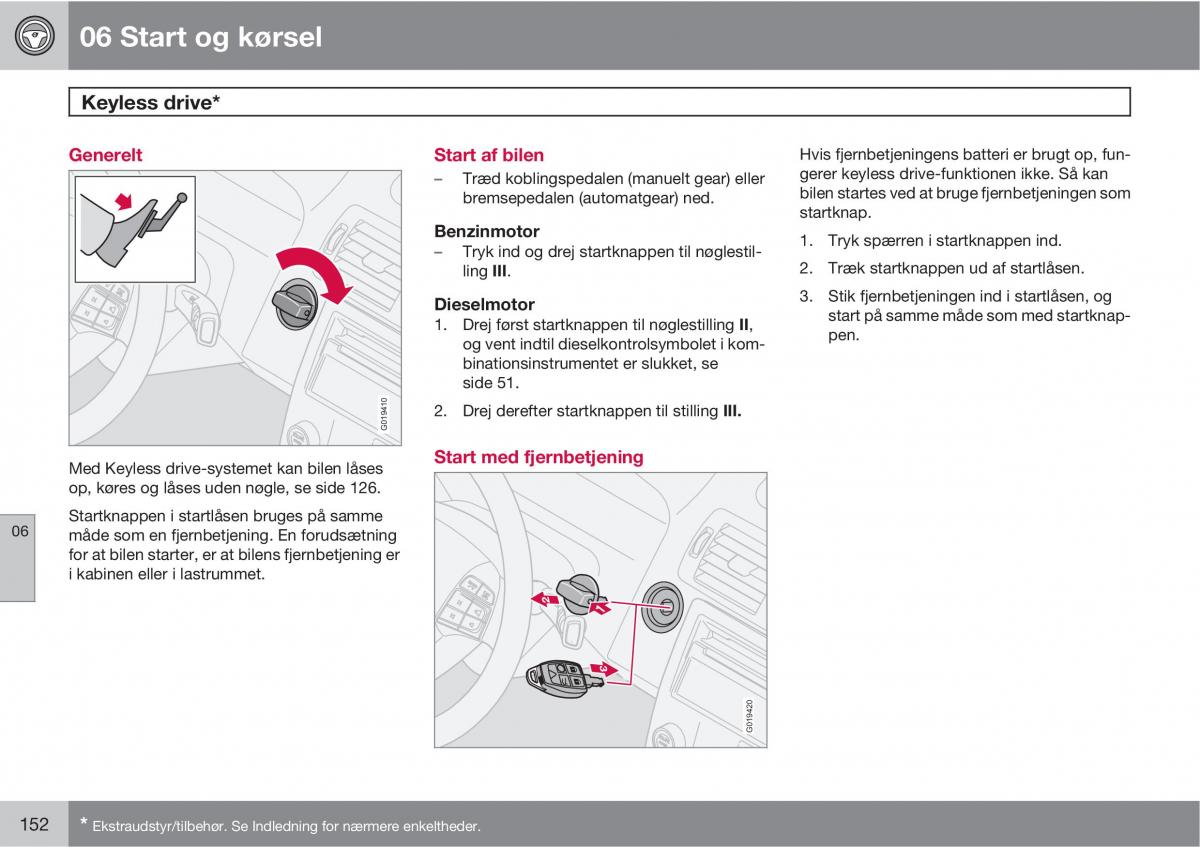 Volvo C30 Bilens instruktionsbog / page 154