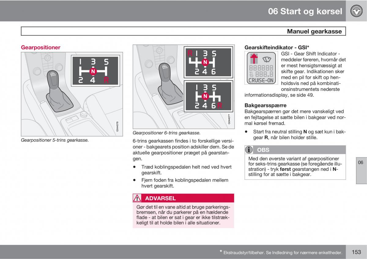 Volvo C30 Bilens instruktionsbog / page 155