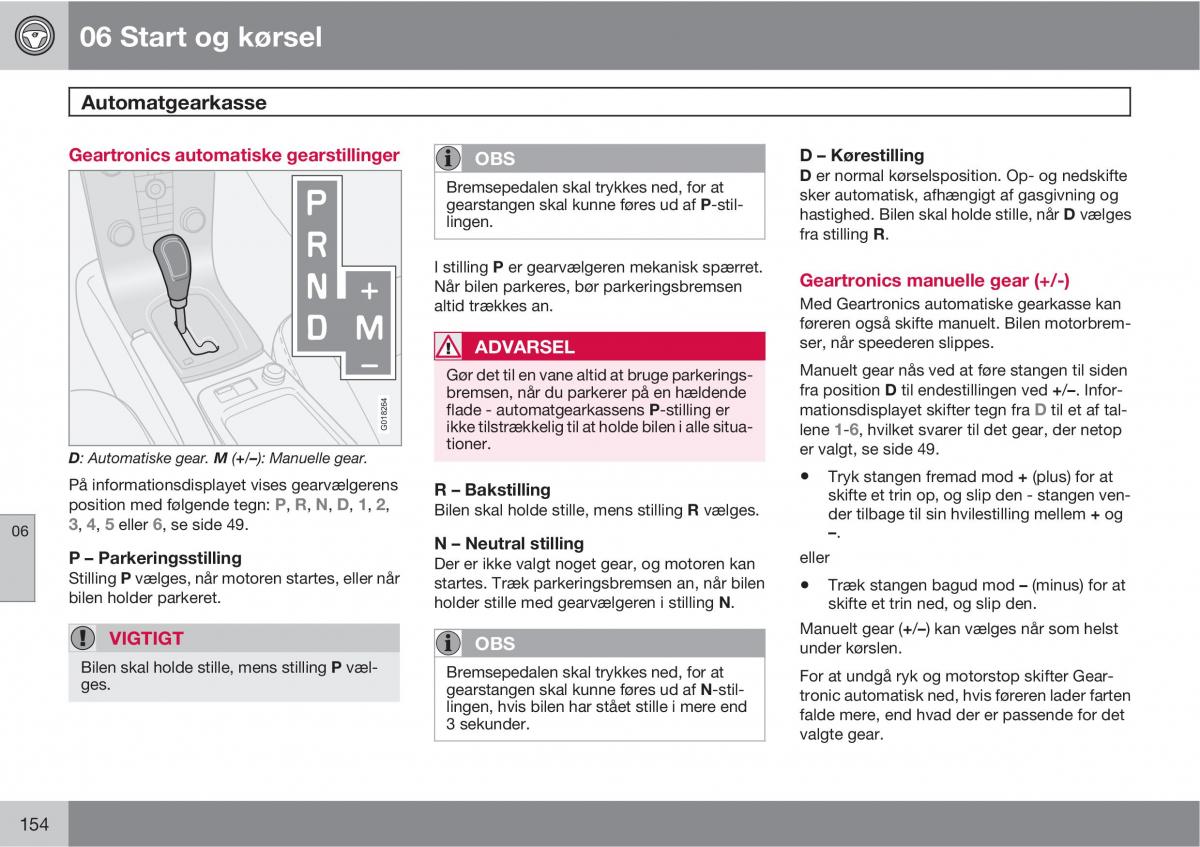 Volvo C30 Bilens instruktionsbog / page 156