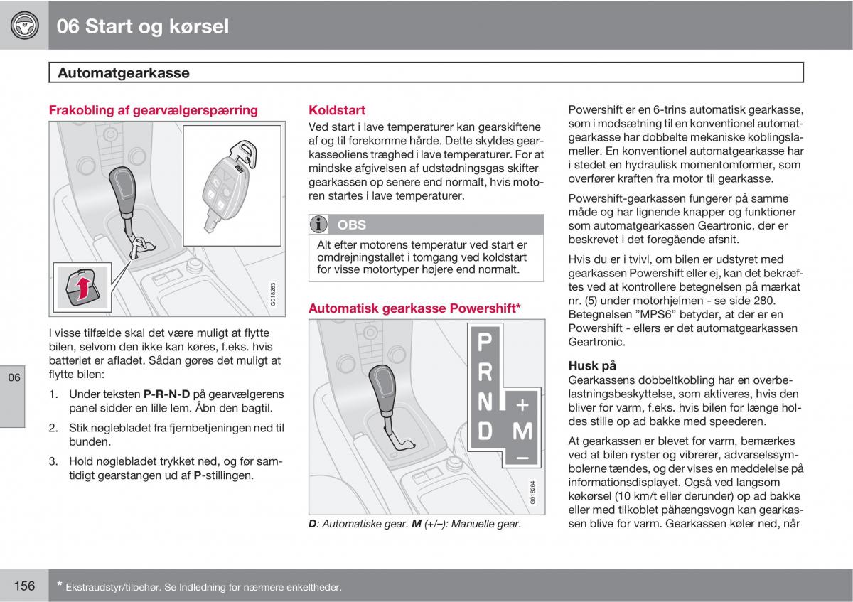 Volvo C30 Bilens instruktionsbog / page 158