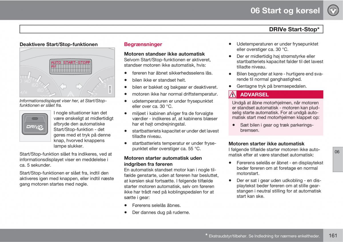 Volvo C30 Bilens instruktionsbog / page 163