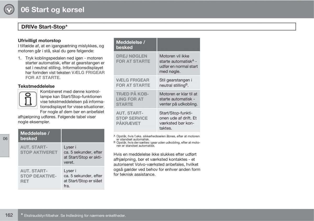 Volvo C30 Bilens instruktionsbog / page 164