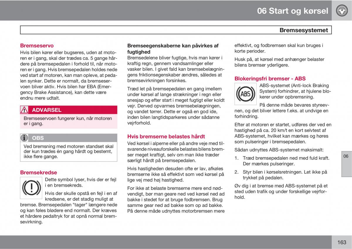 Volvo C30 Bilens instruktionsbog / page 165