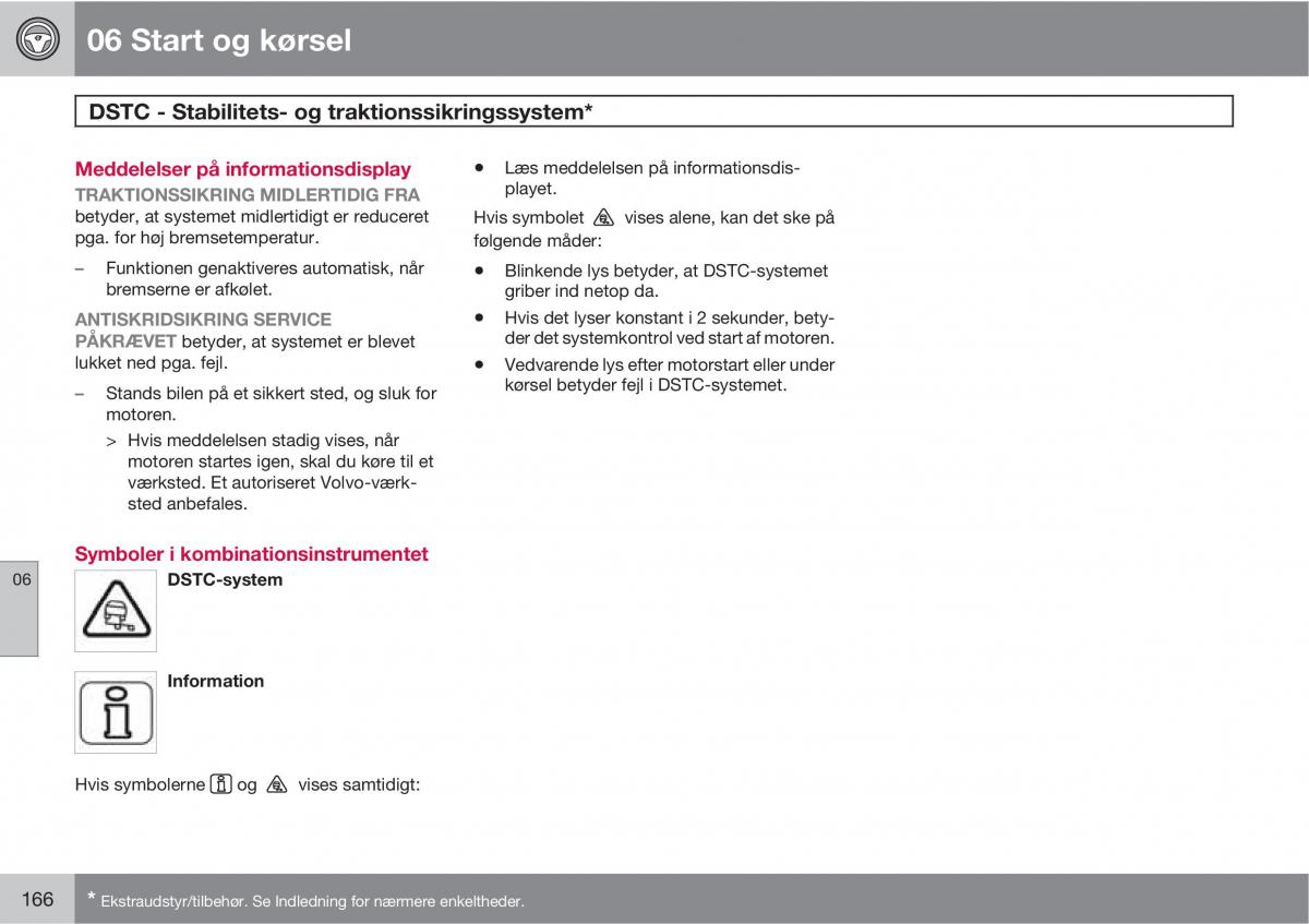 Volvo C30 Bilens instruktionsbog / page 168