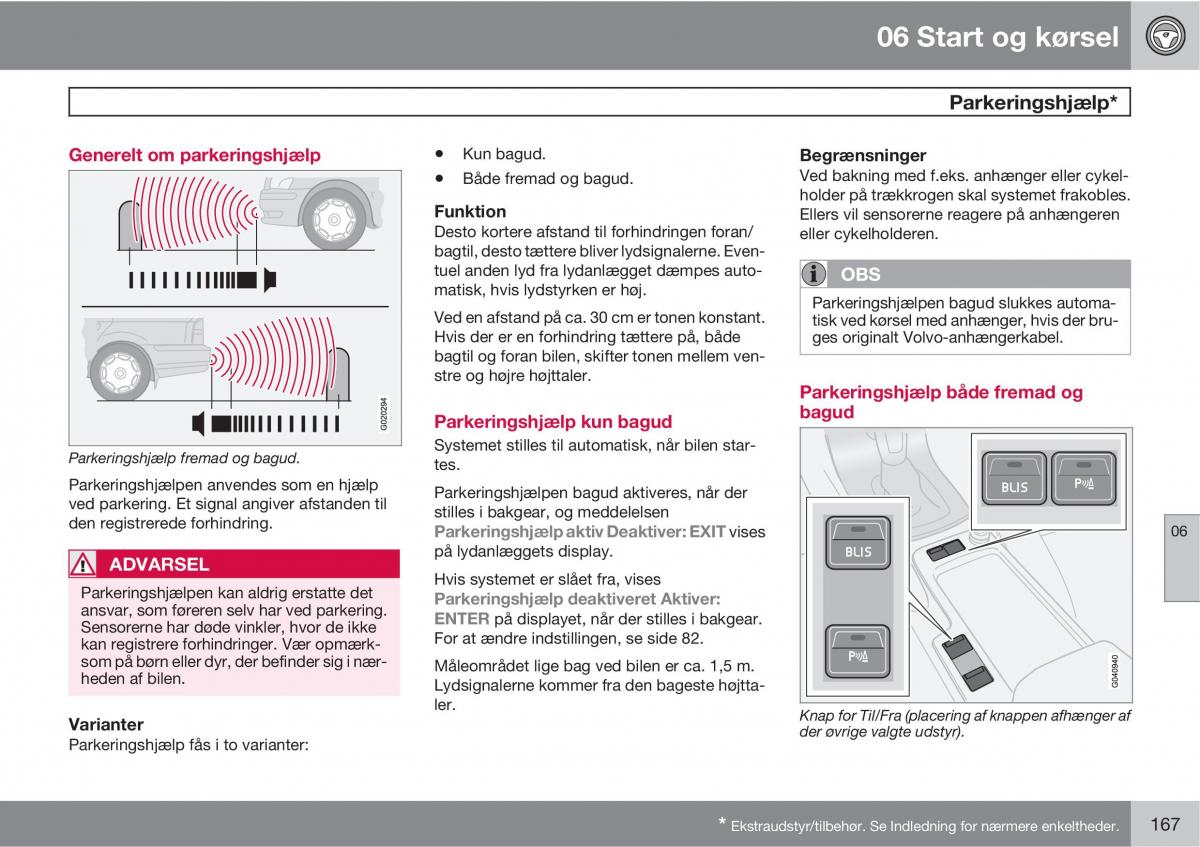 Volvo C30 Bilens instruktionsbog / page 169