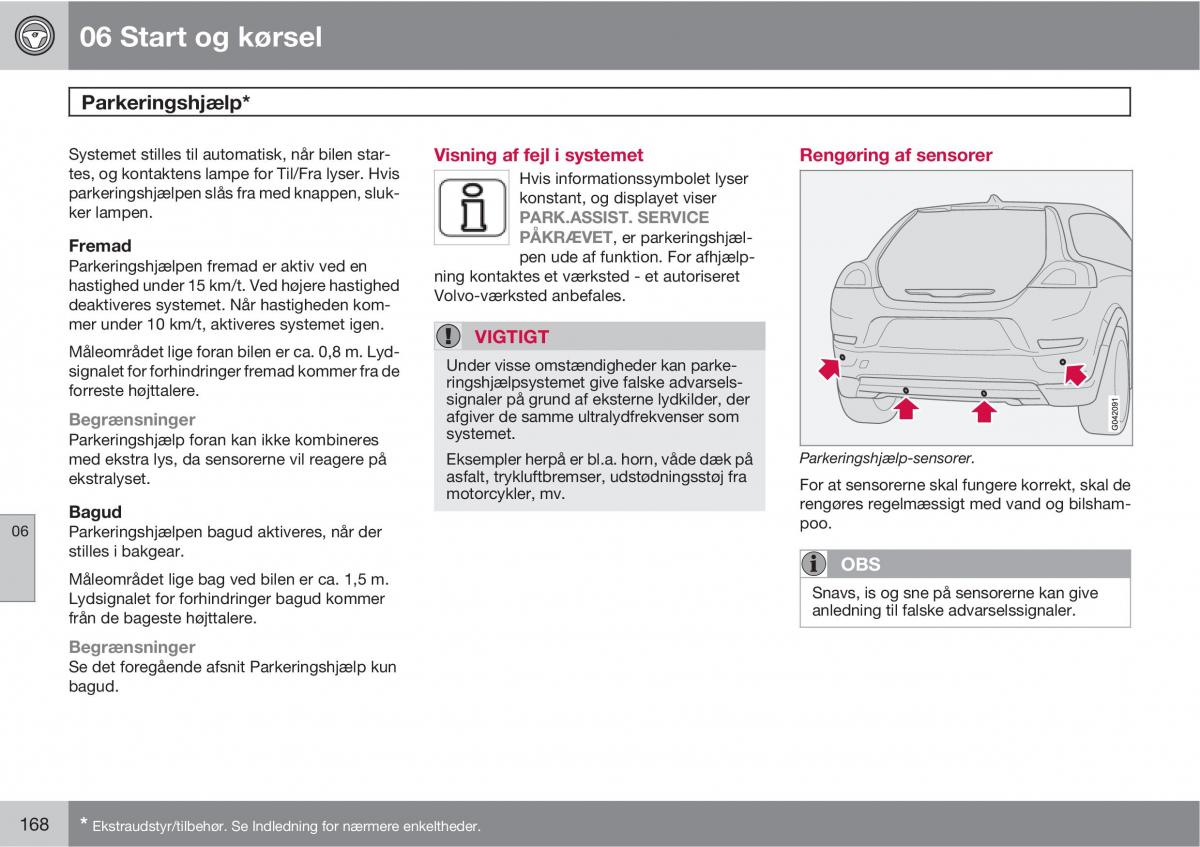 Volvo C30 Bilens instruktionsbog / page 170