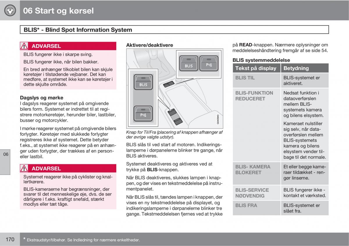 Volvo C30 Bilens instruktionsbog / page 172