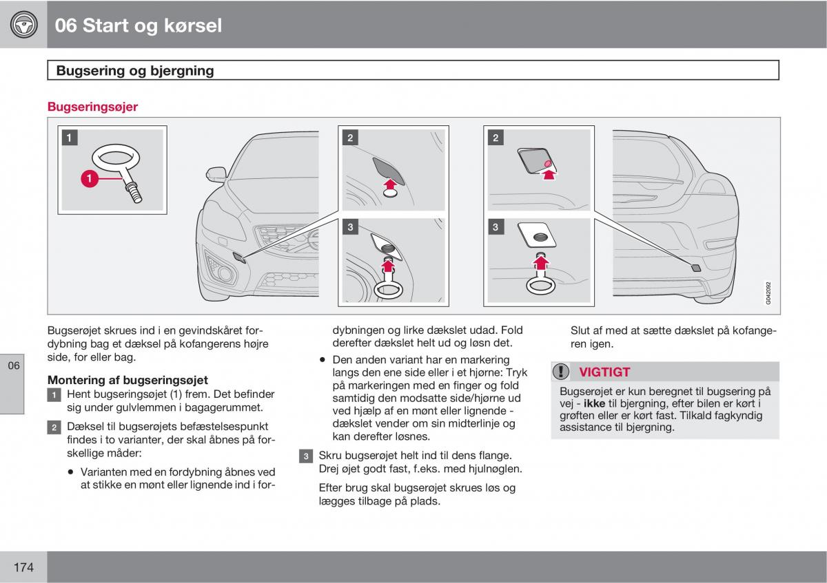 Volvo C30 Bilens instruktionsbog / page 176