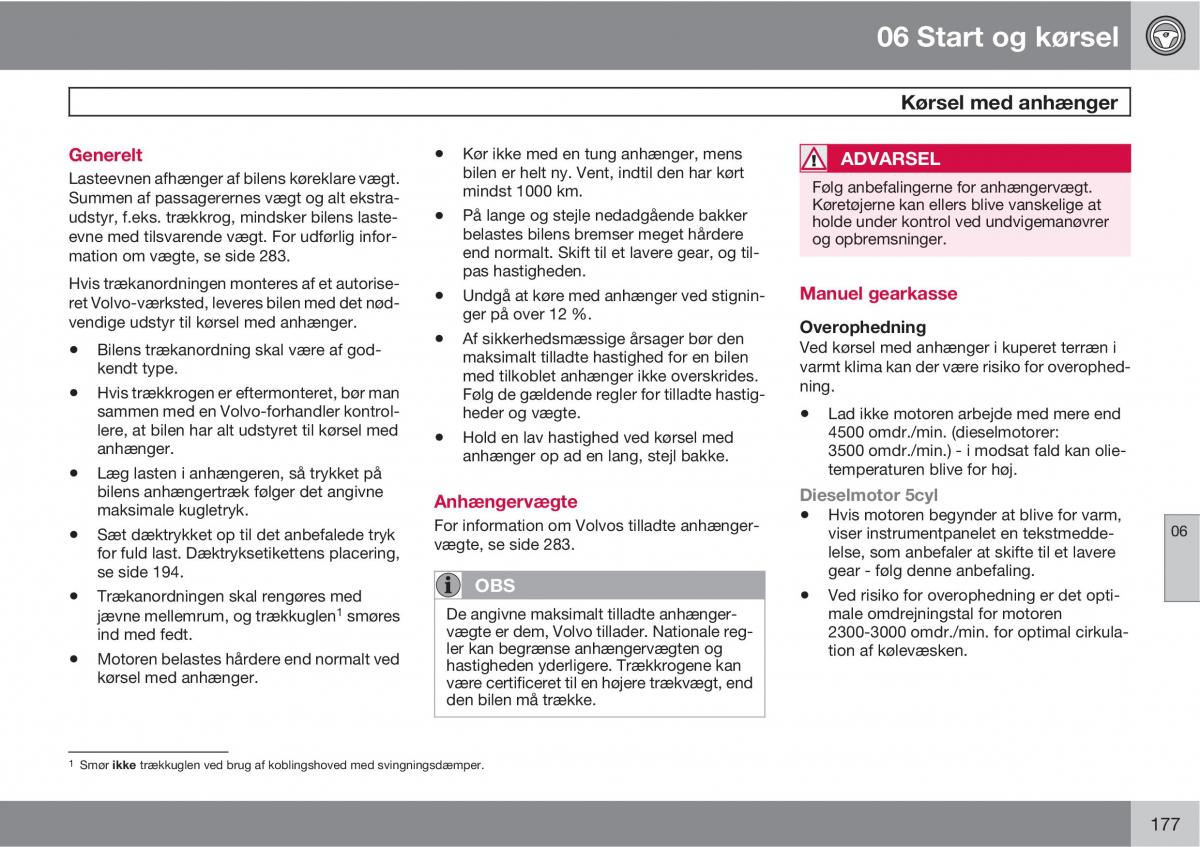 Volvo C30 Bilens instruktionsbog / page 179