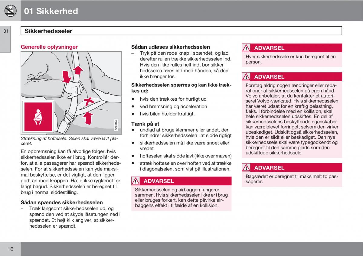 Volvo C30 Bilens instruktionsbog / page 18