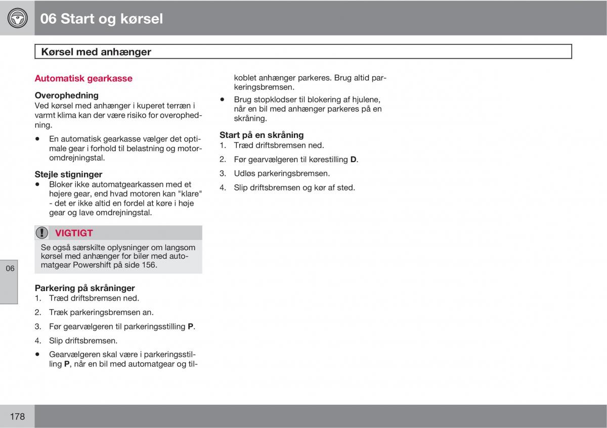 Volvo C30 Bilens instruktionsbog / page 180