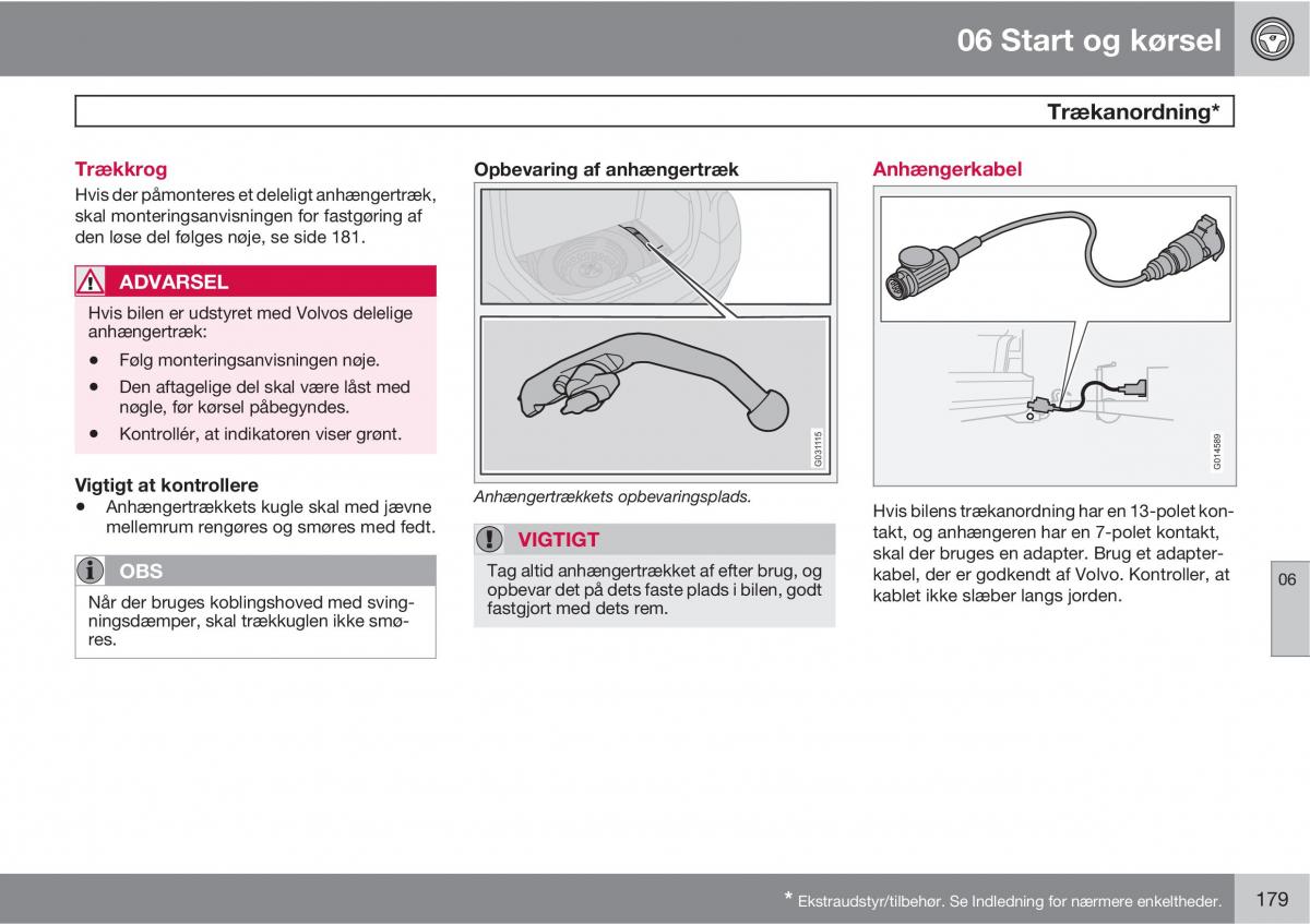 Volvo C30 Bilens instruktionsbog / page 181