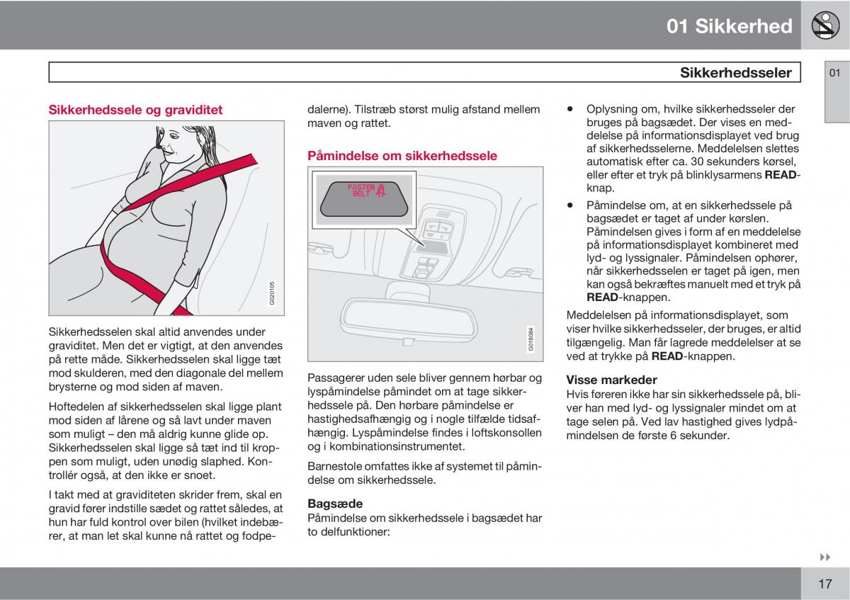 Volvo C30 Bilens instruktionsbog / page 19