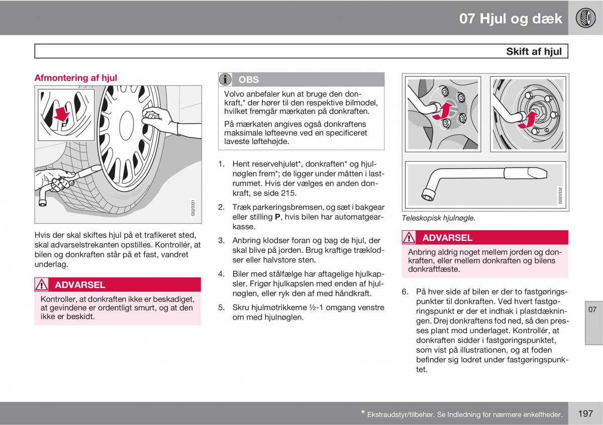 Volvo C30 Bilens instruktionsbog / page 199