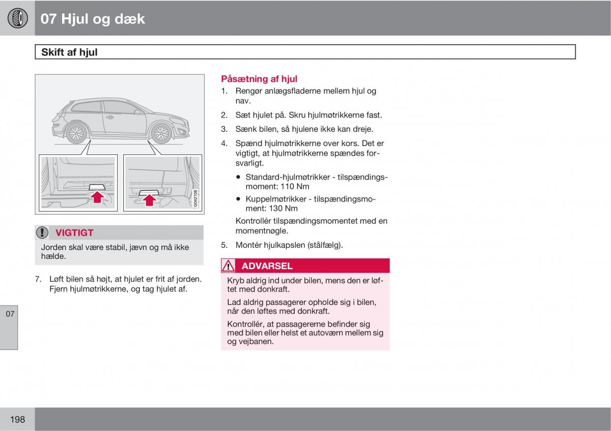 Volvo C30 Bilens instruktionsbog / page 200