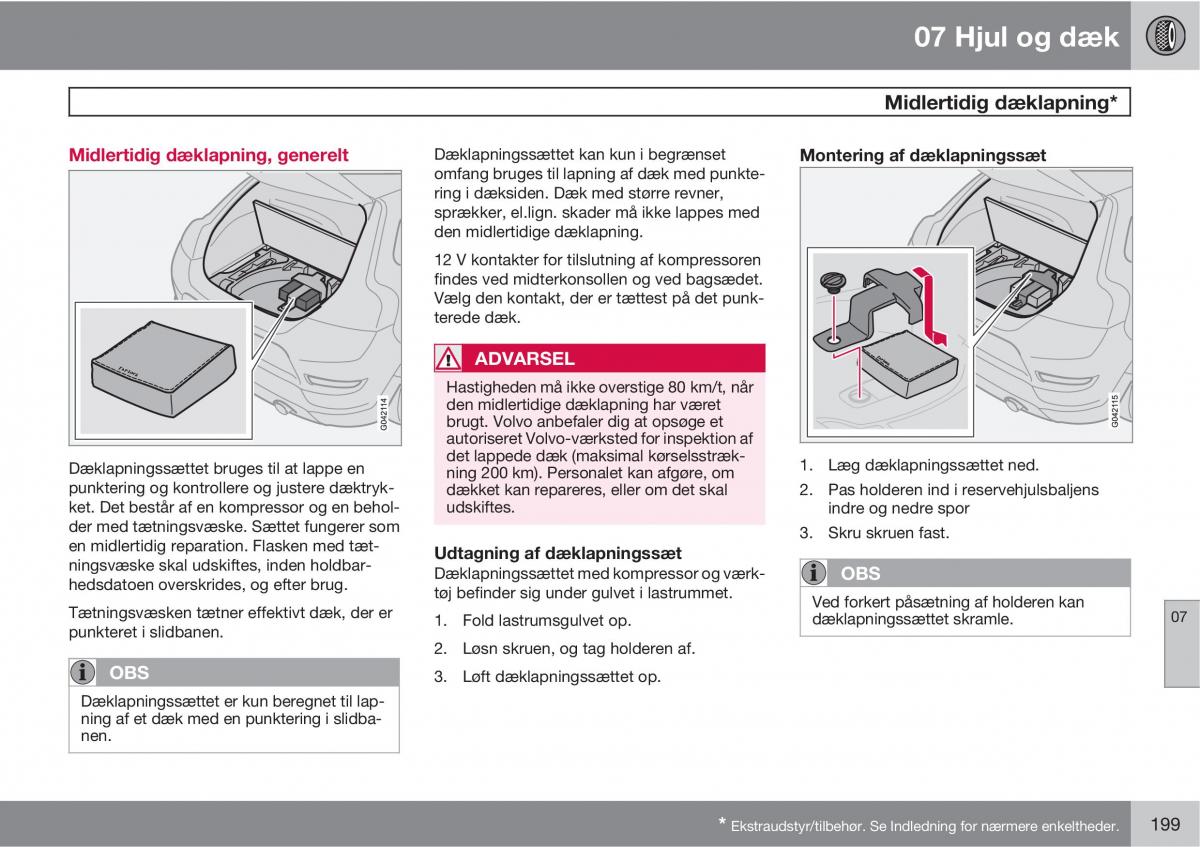 Volvo C30 Bilens instruktionsbog / page 201