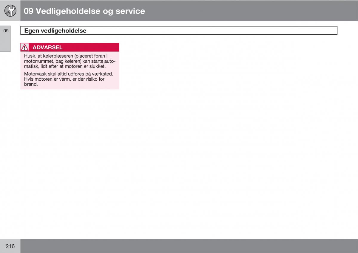 Volvo C30 Bilens instruktionsbog / page 218