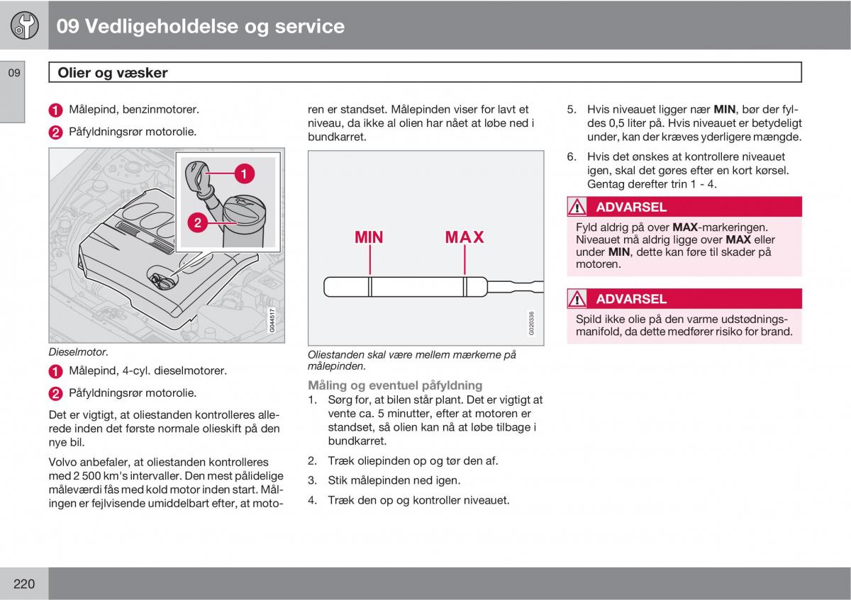 Volvo C30 Bilens instruktionsbog / page 222