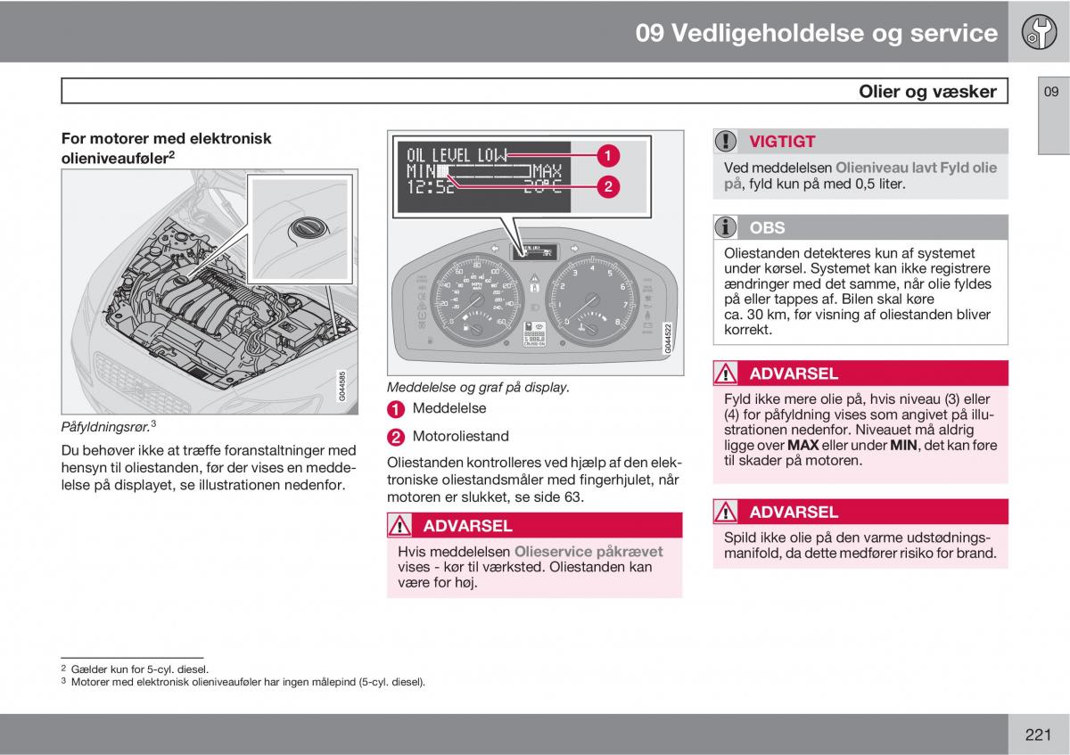 Volvo C30 Bilens instruktionsbog / page 223