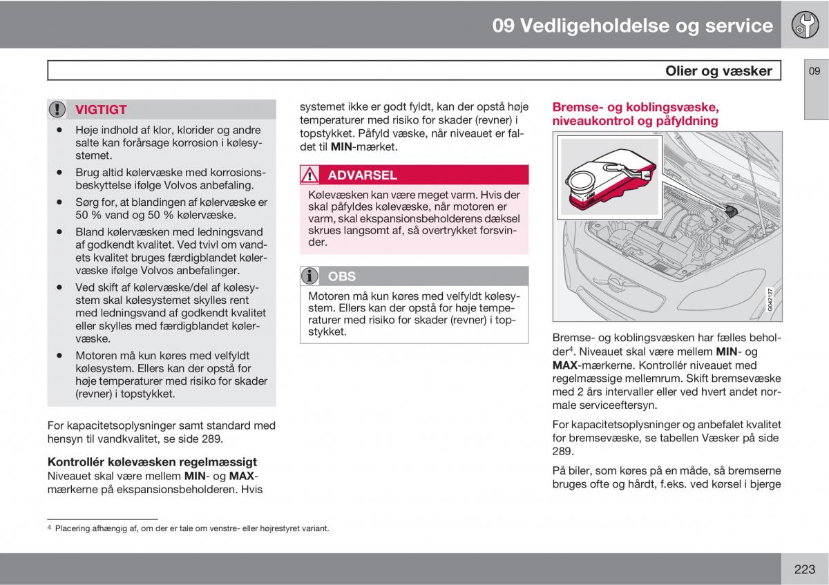 Volvo C30 Bilens instruktionsbog / page 225